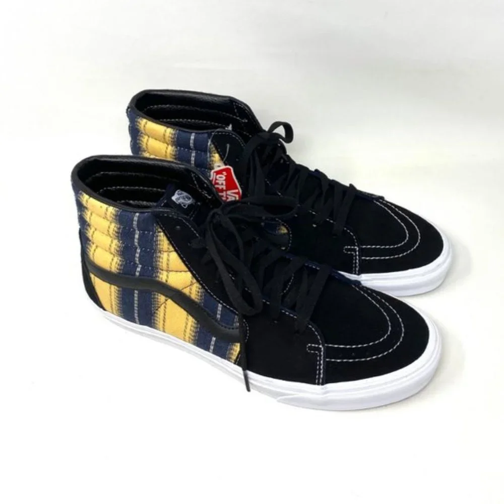 💖MEGA SALE💖VANS SK8-HI Denim Men's Stripes s Black Suede Canvas VN0A4BV6TRM